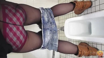 DLEE-103 02 Girls with incontinence wetting their pants. Multi view toilet voyeur