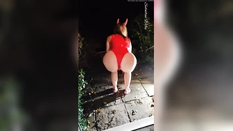 Devil horned lady takes a standing Halloween piss screenshot 2